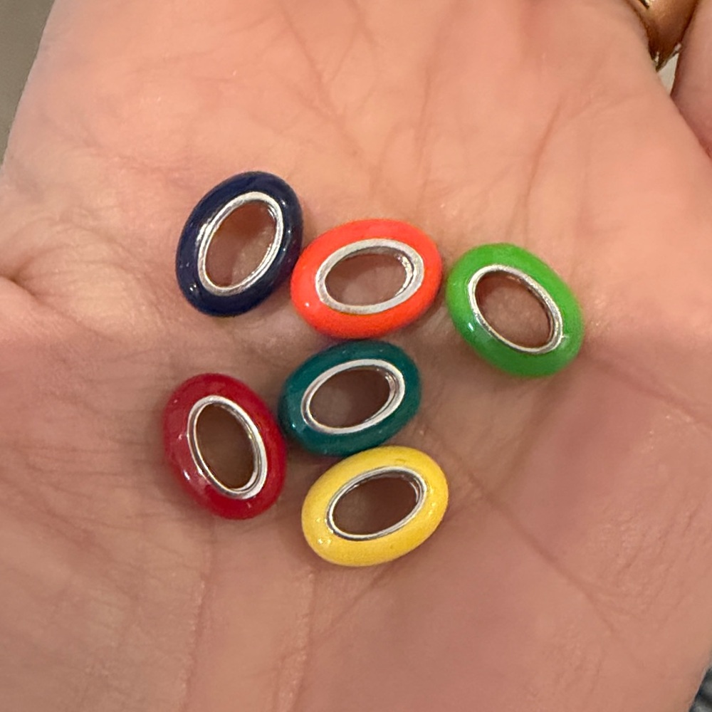 Colorful Oval Bead Necklace charms 6 available Adina Reyter